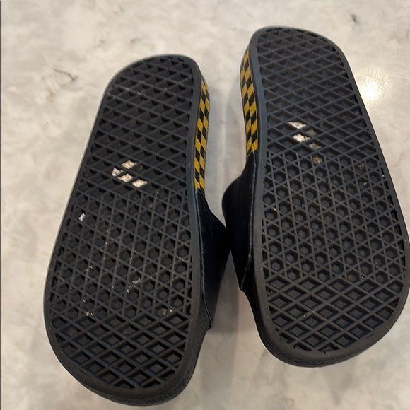 Vans Black Slides with Yellow Logo - Picture 3 of 3
